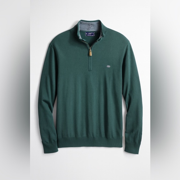 Vineyard Vines Forest Green Zip-Up Sweater - Picture 2 of 3